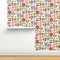 Scandinavian Scandi Style Folk Art Inspired Colorful Mod Floral Flower Daisy Tulip Garden Custom Pre-pasted Wallpaper by Spoonflower Pre-Pasted Wallpaper 2FT Wide